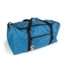 Blue duffel bag side view